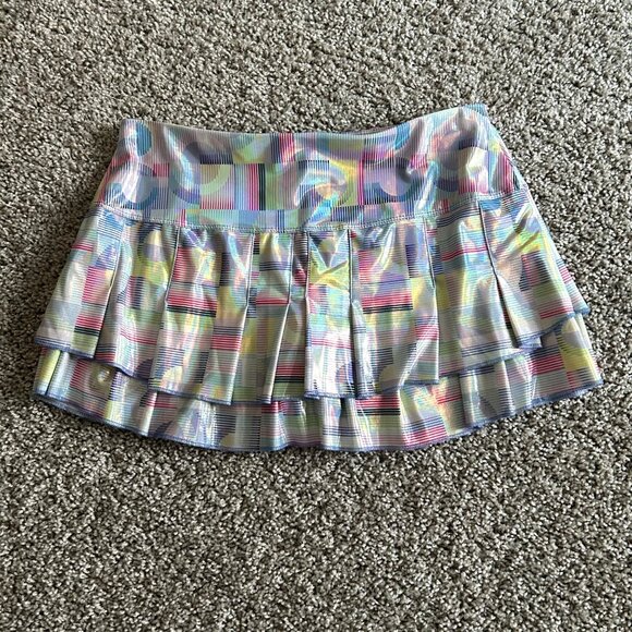 Lucky In Love Womens Sz M Multicolor Tiered Tennis Skort With Built-In Shorts - Picture 6 of 7